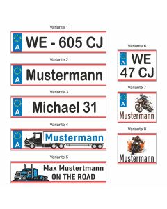 Kennzeichentafel für Auto & Motorrad