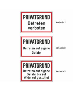 Schild - Privatgrund