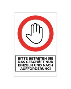 Fertigschild - Einzeln betreten