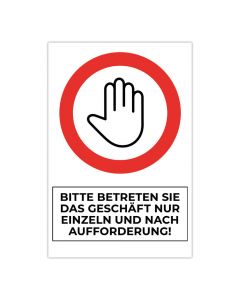 Fertigschild - Einzeln betreten