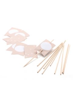 FLAGS - kraft - 82 x 50 mm and wooden sticks 200 mm - 10 pcs.