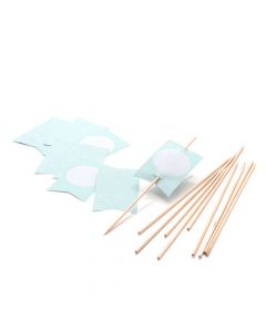 FLAGS - mint - 82 x 50 mm and wooden sticks 200 mm - 10 pcs.