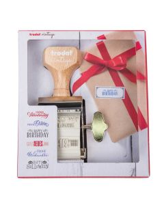 Trodat Vintage V1 Stempelset - 42x15 mm